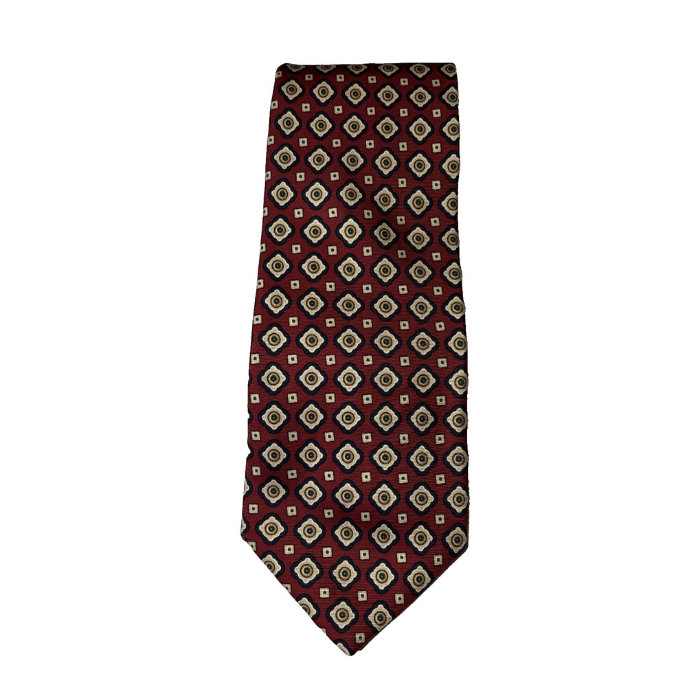 Brooks Brothers Red Blue Geometric 100% Silk Tie USA Luxury‎ Business Office